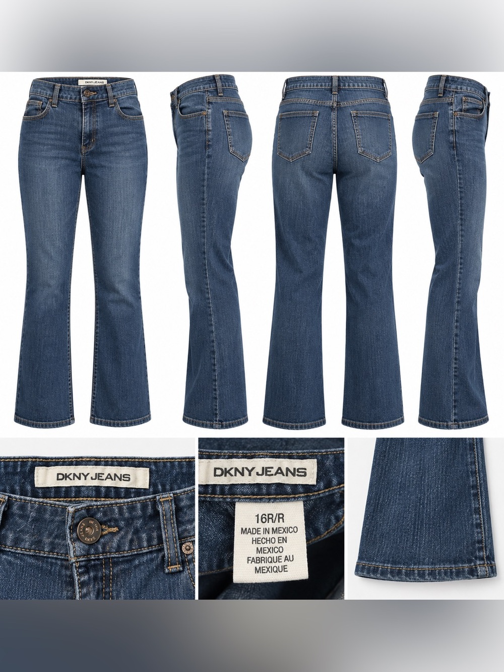 DKNY Jeans Dark Wash Straight/Bootcut Jeans — 16R